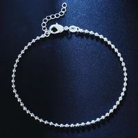 promotion price solid silver sexy feet chain beads anklets european and american trade women sandals jewelry lady tobillera