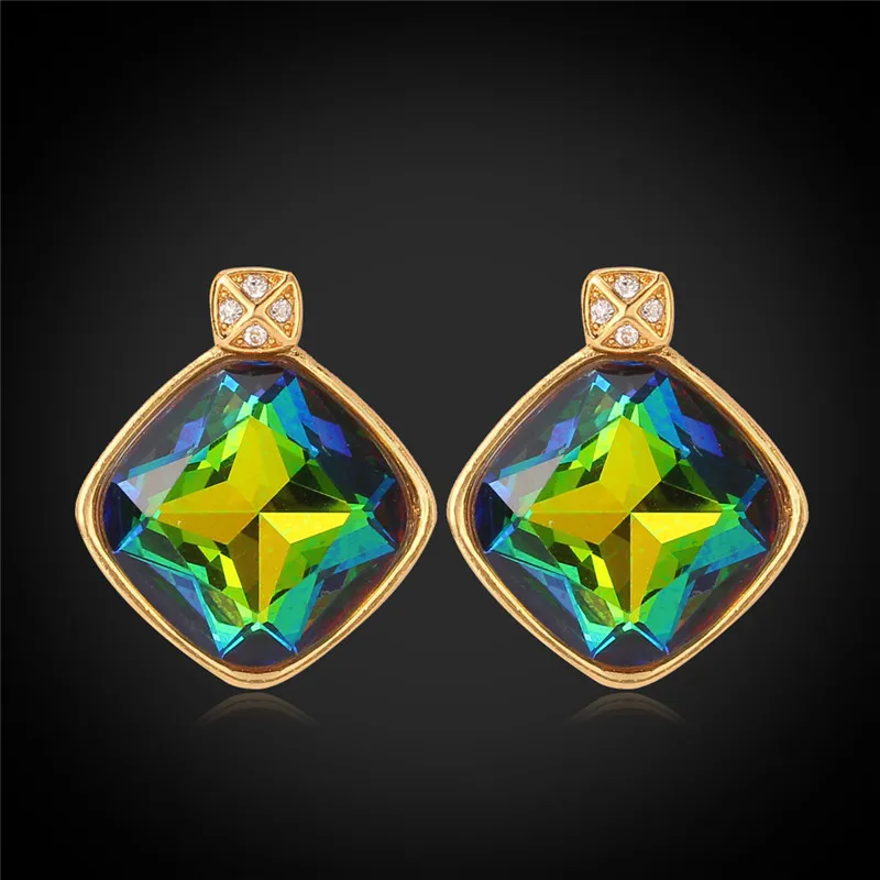 Женские серьги гвоздики Collare золотой цвет цветной опт ювелирные изделия E179|fashion