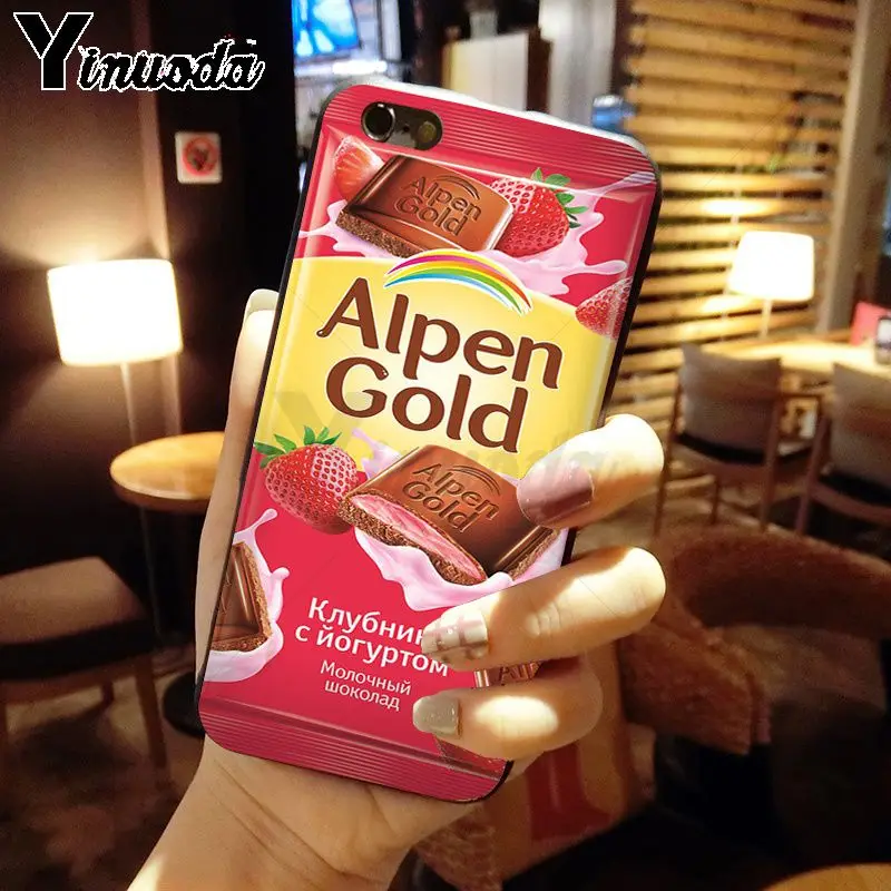 Yinuoda alenka бар с изображением шоколада wonka Новинка Черный силиконовый мягкий чехол
