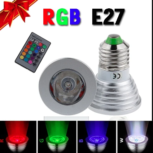 Lowest price 5W LED E27 E14 GU10 RGB Bulb 16Color Spotlight with IR Remote Controller Lamp for Home Party Decoration | Освещение