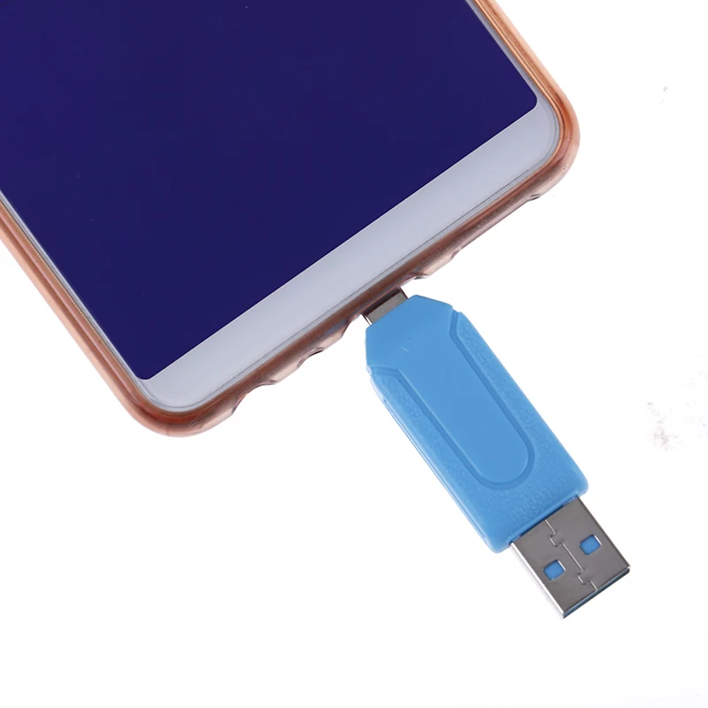 

1pc 2 in 1 USB OTG Card Reader Universal Micro USB OTG TF/SD Card Reader Phone Extension Headers Micro USB OTG Adapter