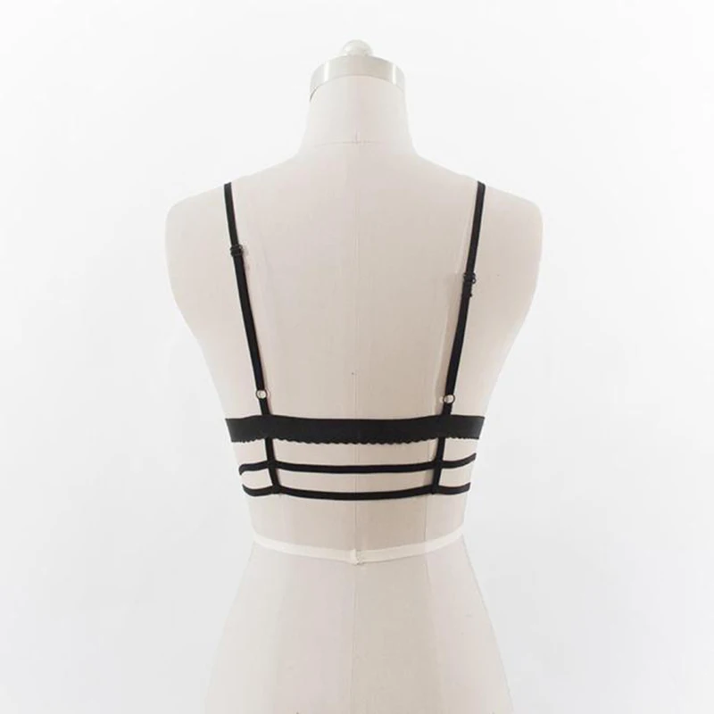 Женский кружевной бюстгальтер без косточек Mew черный с глубоким v образным