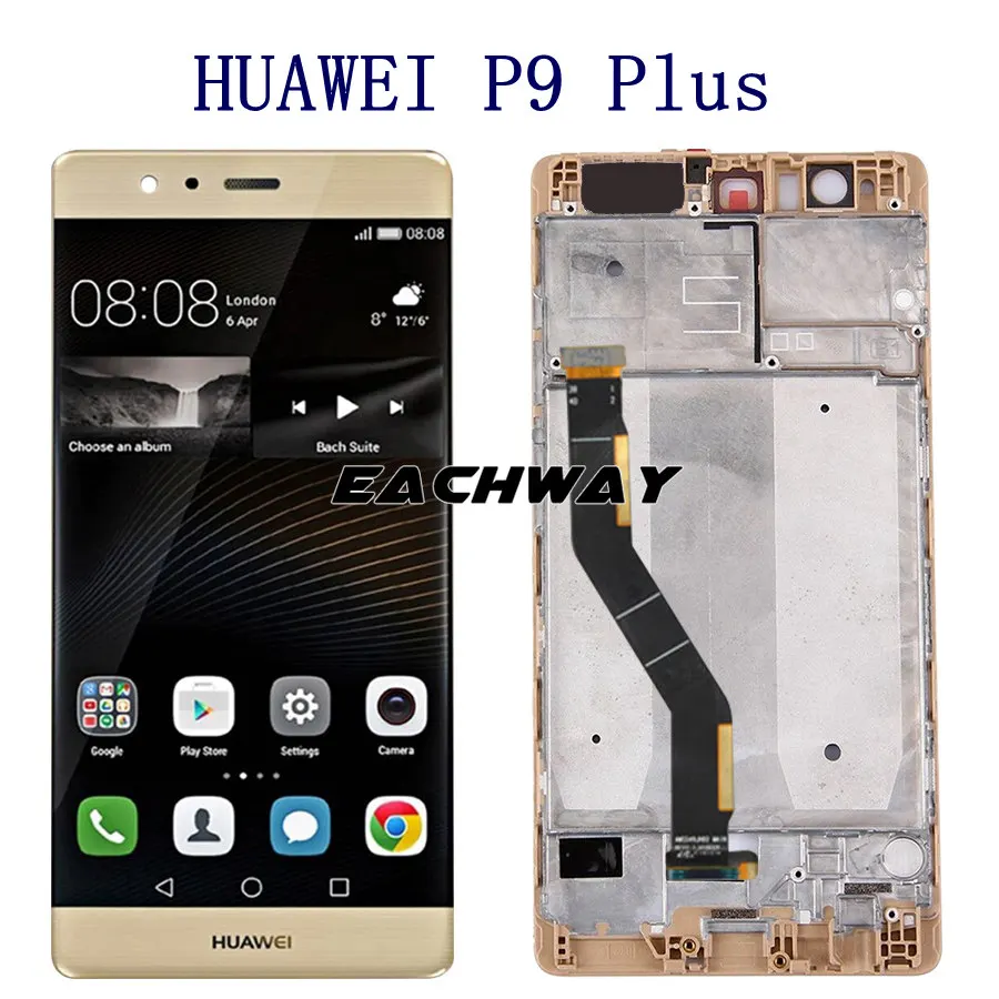 Протестированный гарантийный экран HUAWEI P9 Lite ЖК сенсорный экран дигитайзер сборка HUAWEI P9 Plus дисплей Замена P9 P9 Lite ЖК