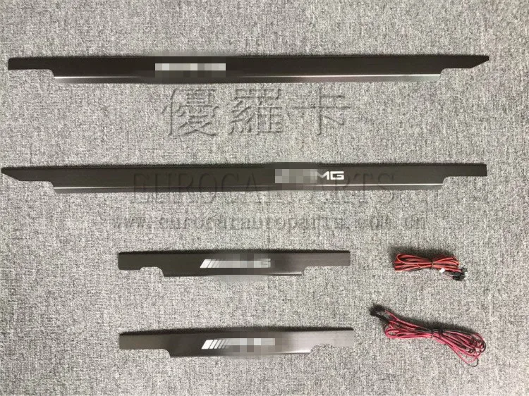 G класса w463 черные накладки на пороги со стилем светодиодный свет для G63 G65 G500 G350 Авто накладки на пороги Добро пожаловать для езды на велосипеде черного цвета планки для G63