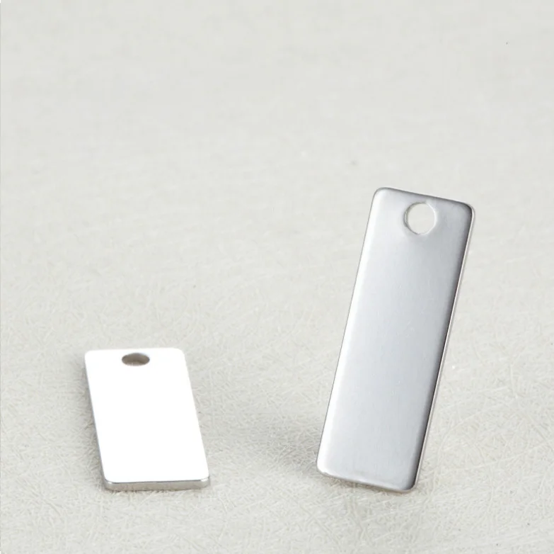 9*25 мм прямоугольная бирка кулон на заказ из нержавеющей стали очарование