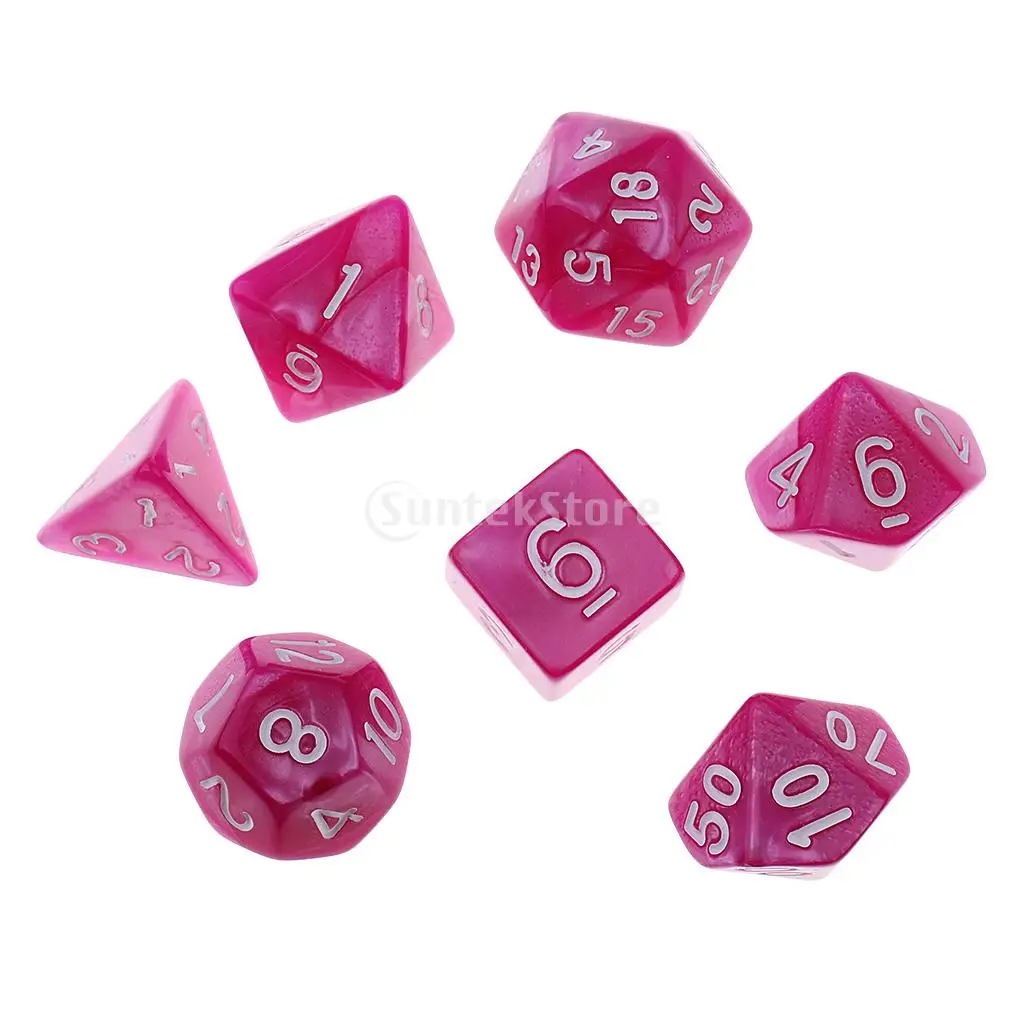 7 шт. многогранные игральные кости D20 D12 D10 D8 D6 D4 16 мм для подземей и драконов DND MTG