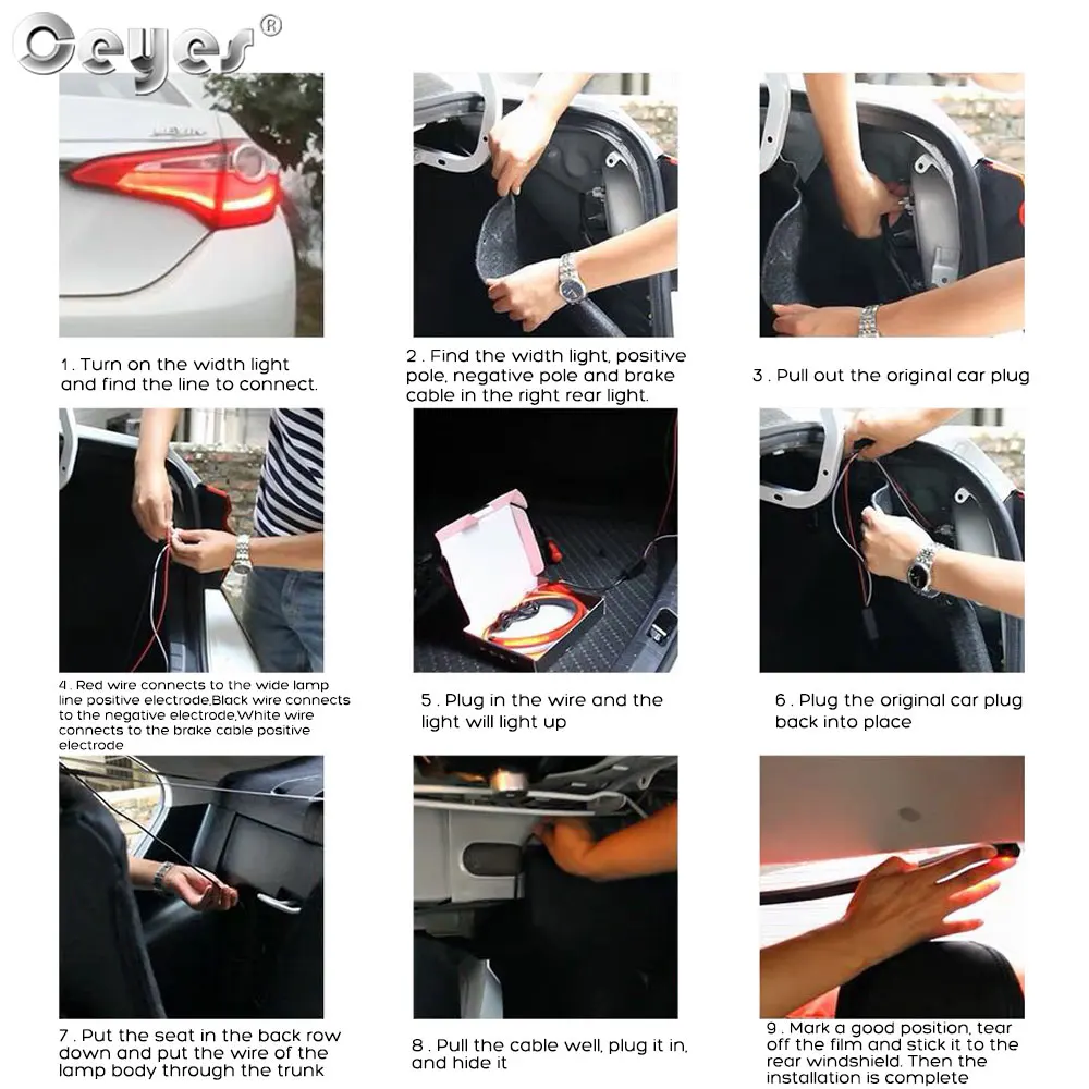 Ceyes автомобиля стоп сигналы высокое крепление сигнала задний светодиодный