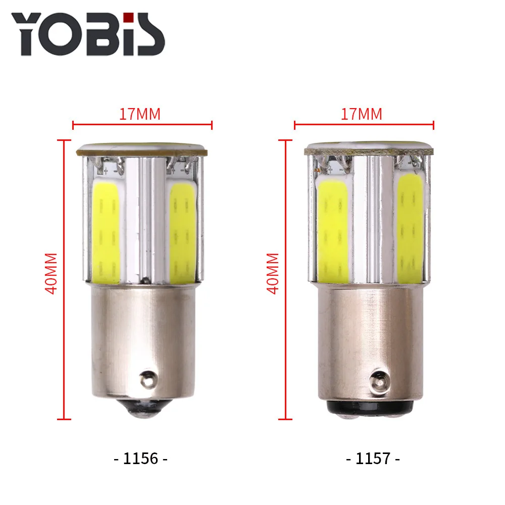 2шт p21w bay15d ba15s P21/5W 1156 1157 led COB 12v автомобильный тормозной светильник Белый Красный