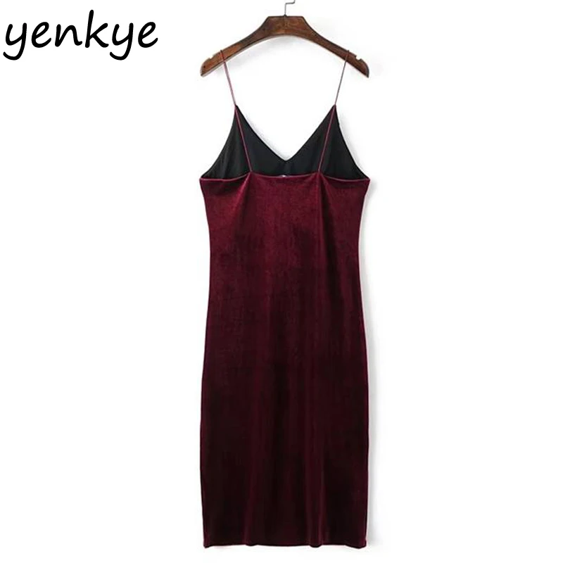 Для женщин сексуальная слинг Вельветовое платье одноцветное Цвет V Средства