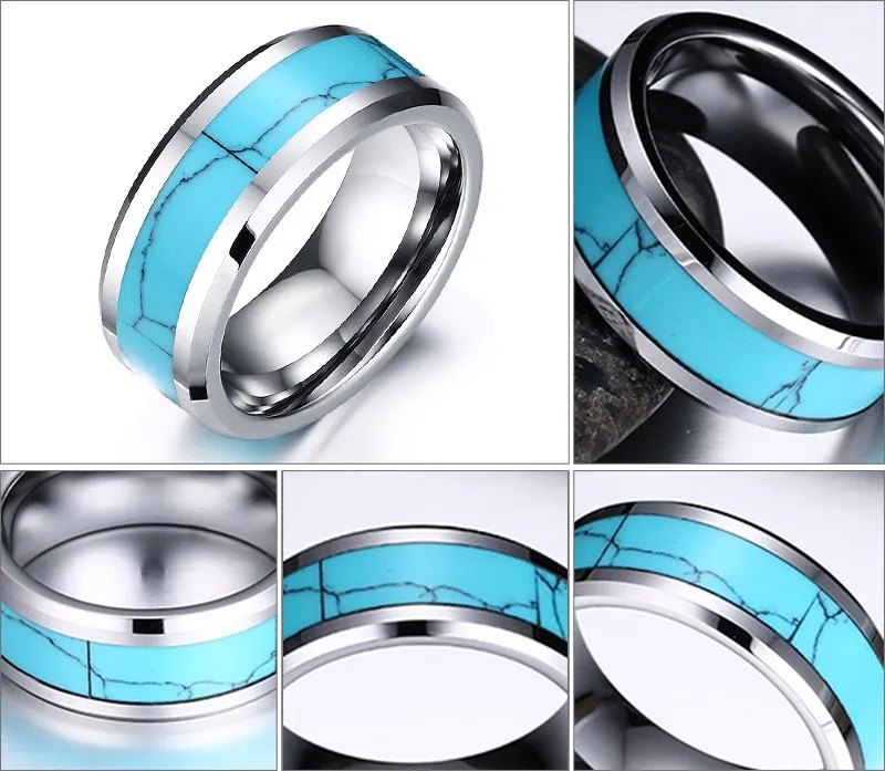 Мужские обручальные кольца удобные диаметром 8 мм Размер 7-12 ювелирные изделия