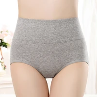 qa286 hot sale cotton panties high waist women underwear comfortable solid lingerie control waist female briefs plus size