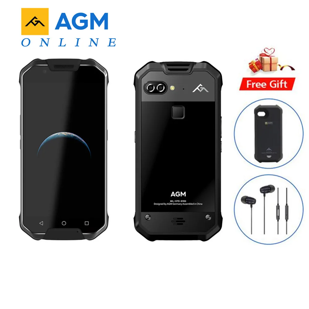 Смартфон AGM X2 4G Android 7 0 6 ГБ 64 IP68 водонепроницаемый 5 дюйма Восьмиядерный 6000 мАч