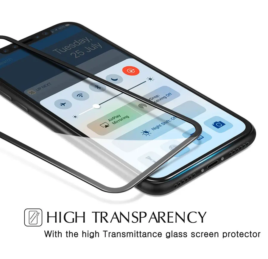 5D полное покрытие закаленное стекло для iPhone X 6 6s 7 8 Plus Защитное защитная
