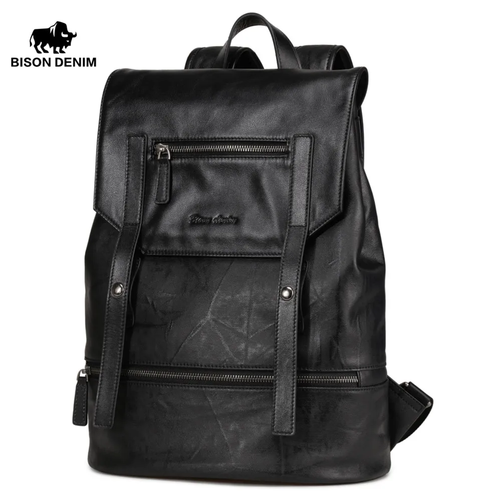 BISON DENIM модный рюкзак для подростков Большой Вместительный Мужской 15 &quotрюкзак