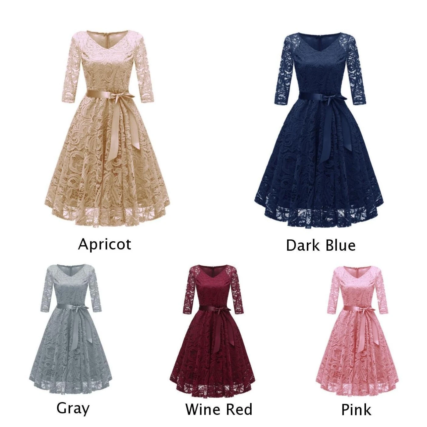 Торжественное платье для девушек плюс Размеры Кружева коктейльное с v-образным