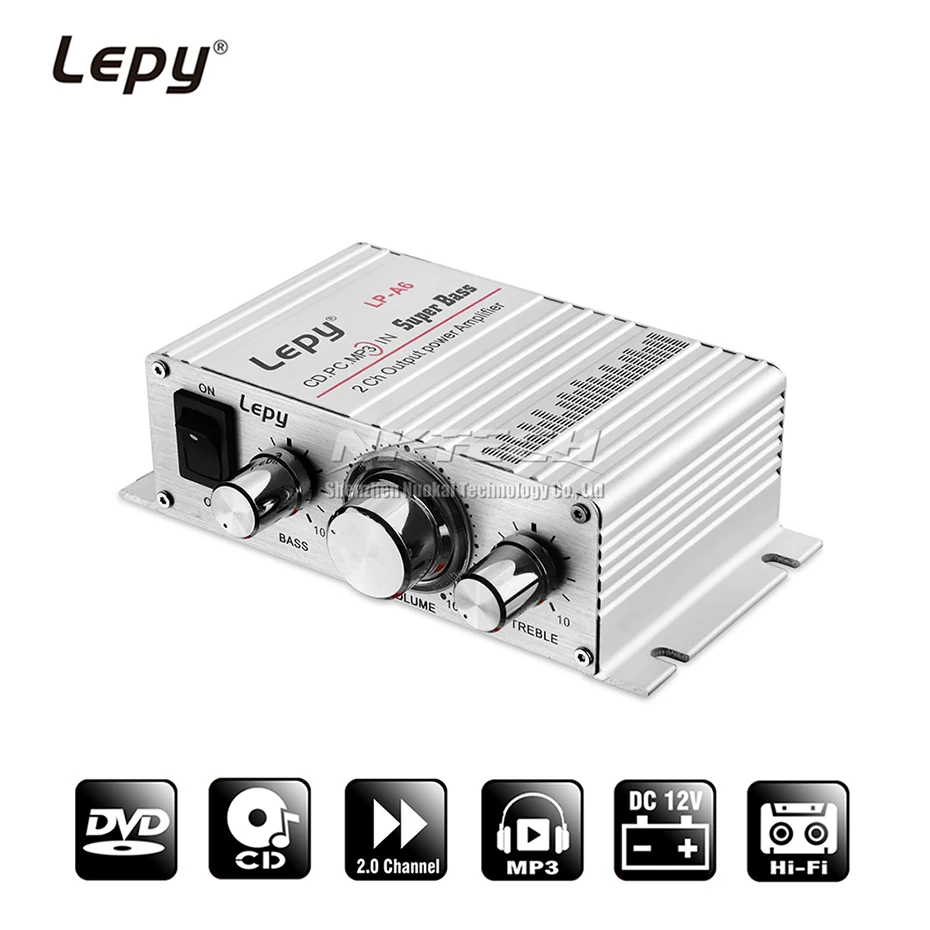 Lepy LP A6 мини усилитель мощности цифровой плеер 2CH HiFi стерео аудио для автомобиля
