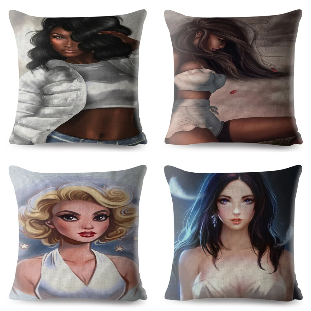 Наволочка с мультяшным изображением сексуальной девушки наволочка для подушки