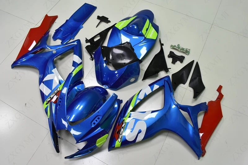 Комплекты кузова GSXR600 2006 2007 K6 логотип синий белый обтекатель для мотоцикла GSXR 600 07