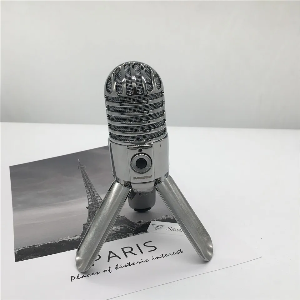 Профессиональный Samson Meteor Mic USB кардиоидный Студийный микрофон с 3 откидывающимися ногами игровой микрофон потоковая Запись микрофон