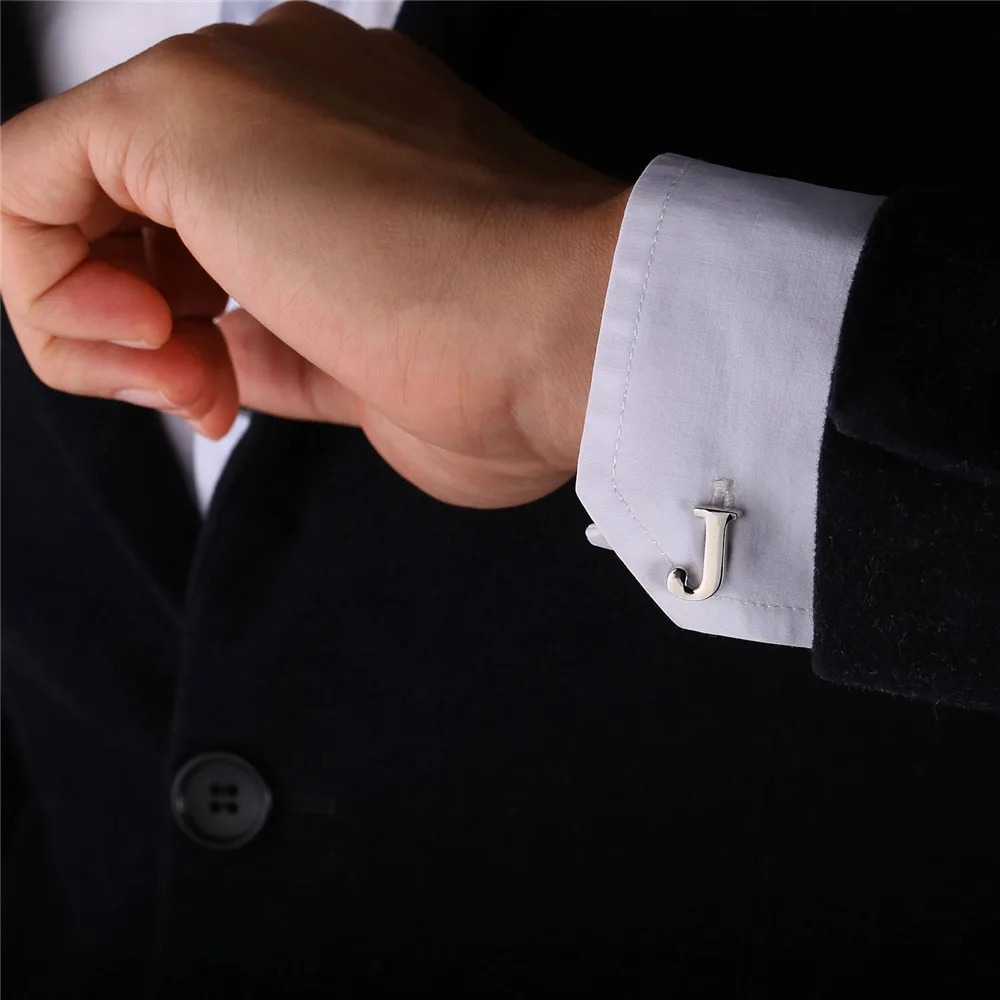 Высококачественные запонки для деловых мужчин Алфавит J оптовая продажа