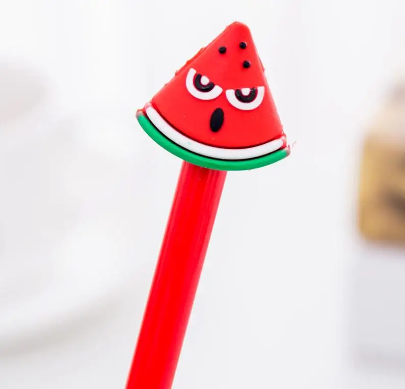 Kawaii фруктовая гелевая ручка Симпатичные в виде арбуза черные чернила ручки для подписи рекламный подарок канцелярские принадлежности Письменные принадлежности Поставки - Цвет: 5