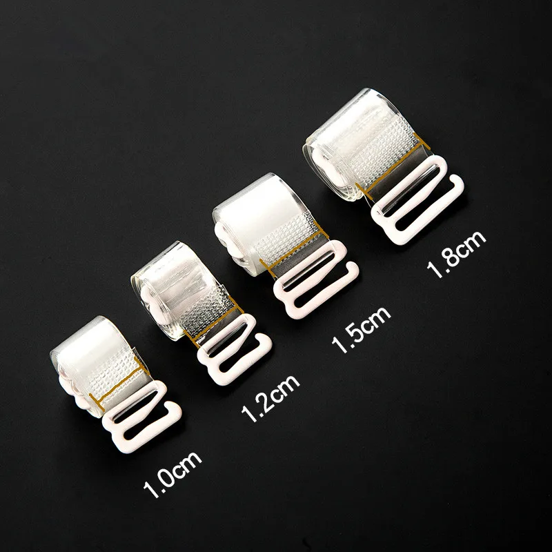 

6pcsTransparent Invisible Straps Adjustable Mat Intimates Straps 1.0cm 1.2cm 1.5cm 1.8cm Elastic Transparent Silicone Bra Straps