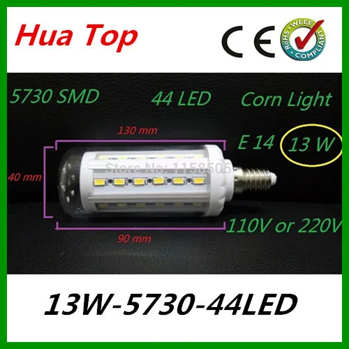 Lampada  New E27  E14 B2213W LED Corn Light 5630 epaistar SMD 44 Chip led Lamps Bulb Spot indoor lighting 110/220V for home