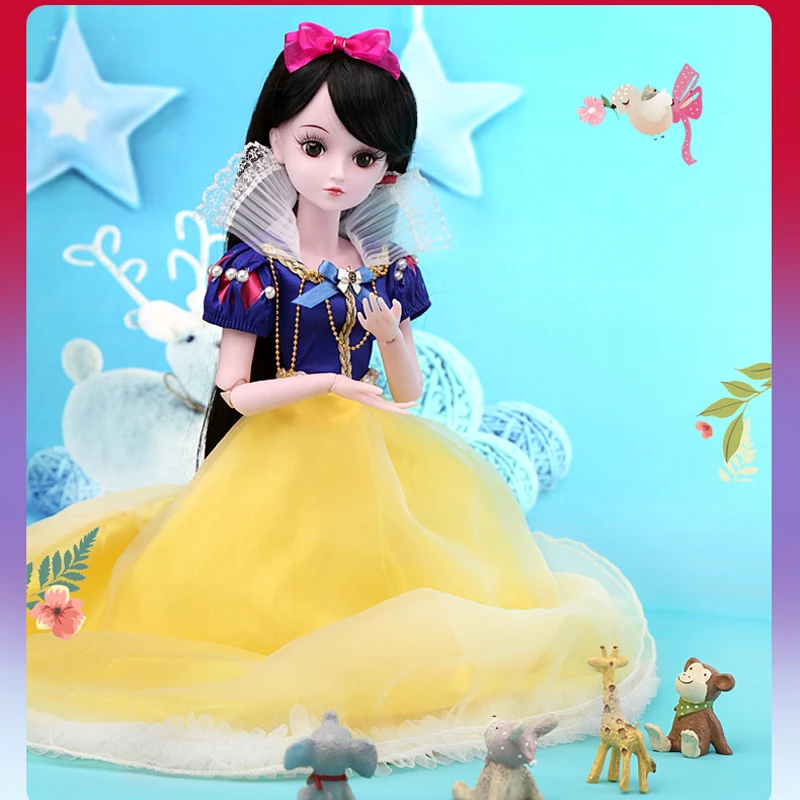 60 см Снежная белая кукла 1/3 Bjd куклы полный набор 19 Соединенных 3D глаза принцесса игрушка кукла игрушки для детей Подарки для девочек на день рождения