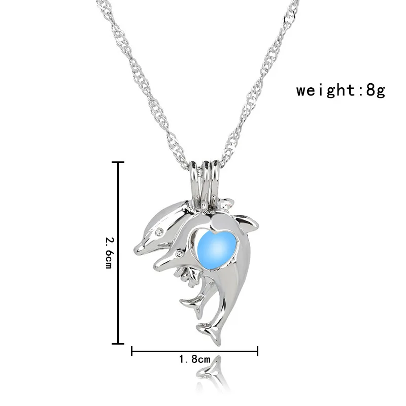Груша клетка ожерелье с дельфинами кулон диффузор для эфирных масел медальон - Фото №1