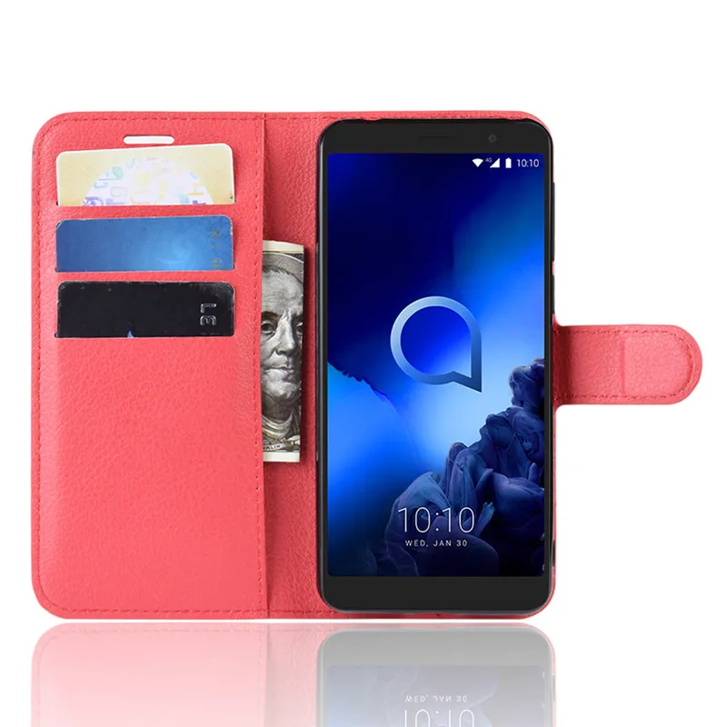 Для ALCATEL 1S Чехол ALCATEL 1C Чехол Флип Роскошный чехол для телефона из искусственной кожи для ALCATEL 1X2019 с отпечатком пальца чехол