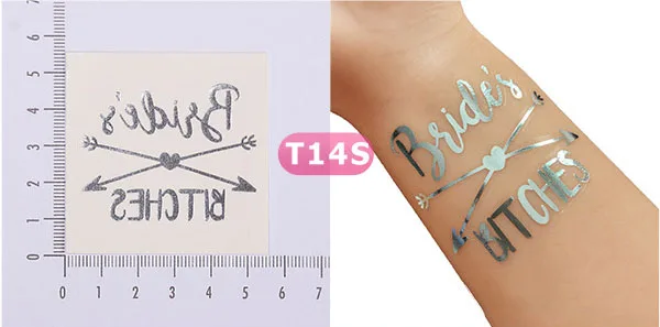 5 шт. девичник вечерние девичник Временные татуировки команда надпись «Bride Tribe» наклейки для временных татуировок для Свадебная вечеринка декоративные аксессуары для душа невесты - Цвет: T14