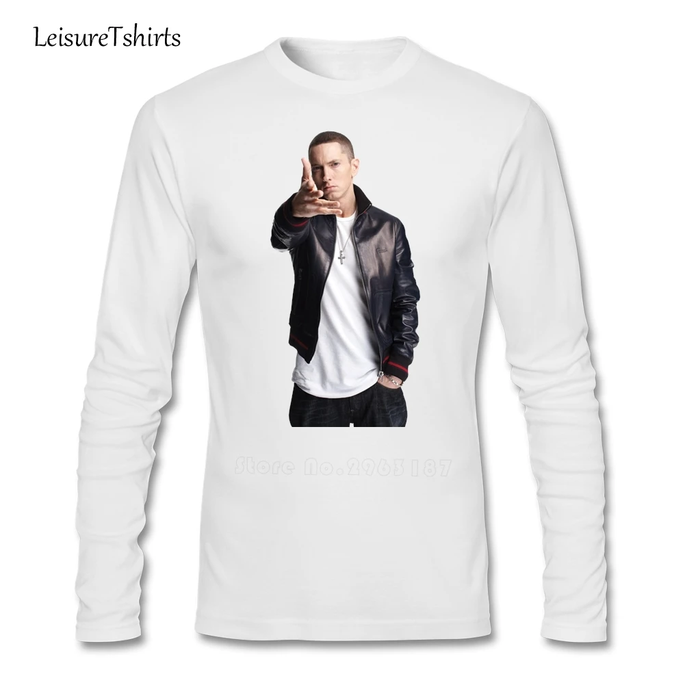 Eminem футболка мужская с длинным рукавом вырез лодочкой дешевые футболки для