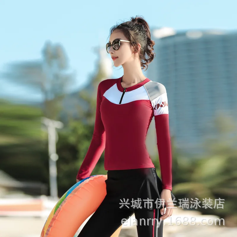 Женский купальный костюм Rashguard для девушек серфинга кайтсерфинга плавленый