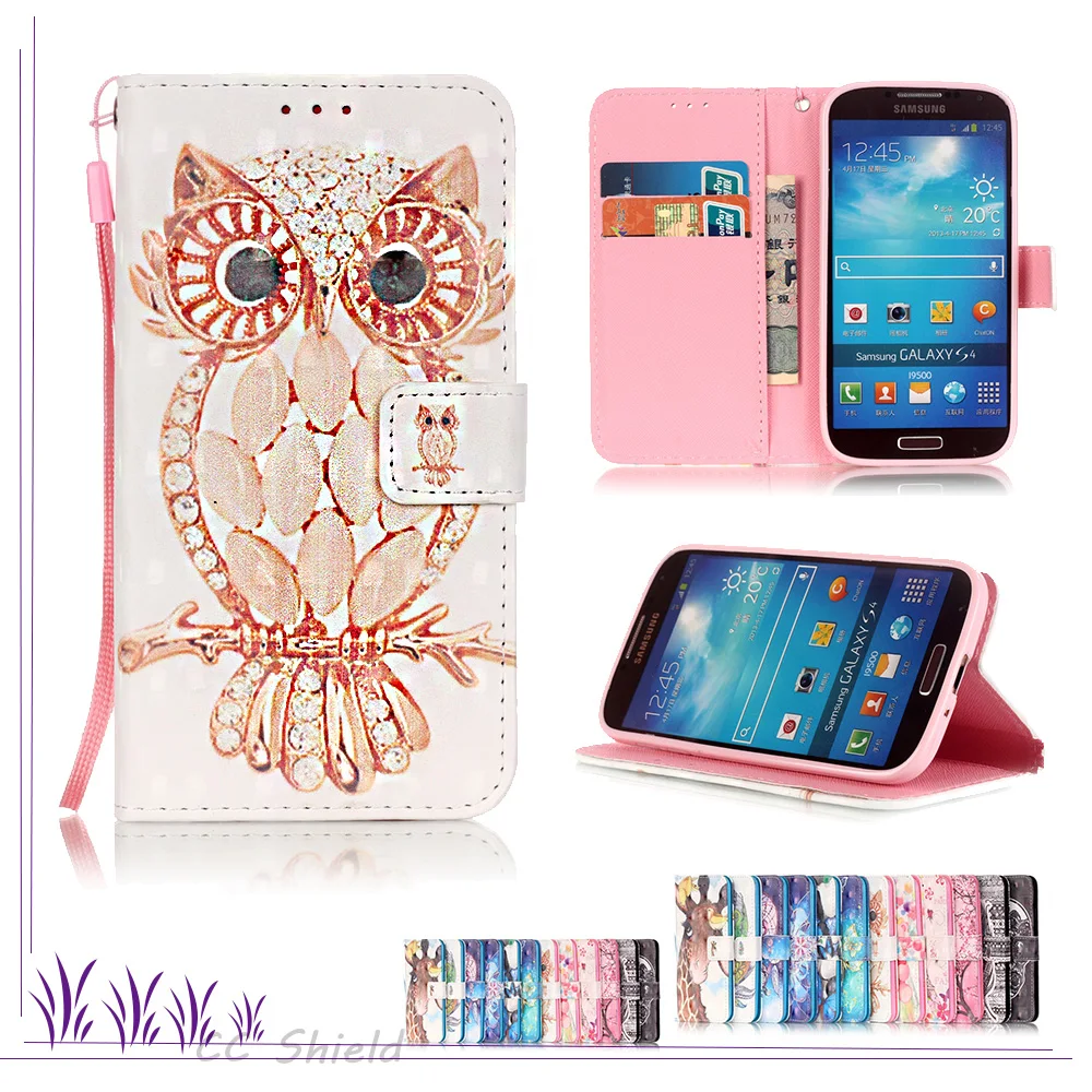 Чехол книжка с 3d рисунком для Samsung Galaxy S4 S 4 GalaxyS4 I9505 I9506 I9500 GT чехол телефона кожаный