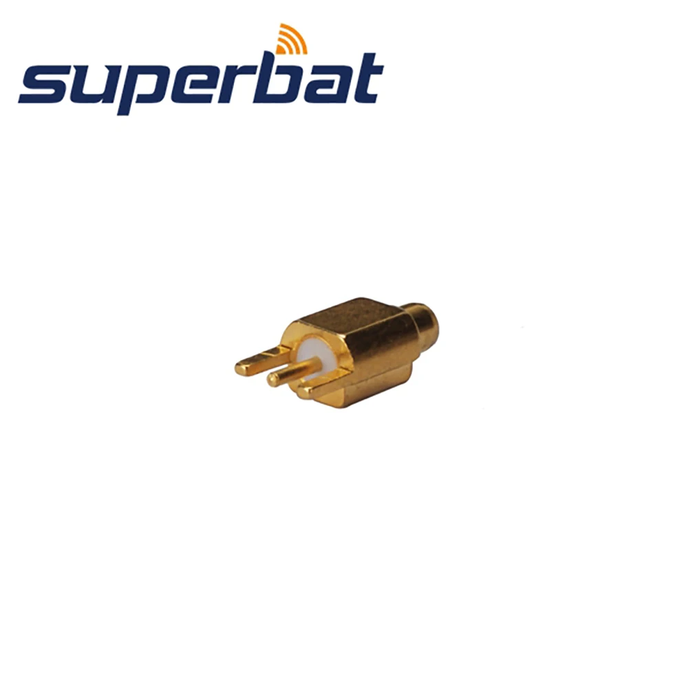 Superbat 10pcs MMCX Edge PCB Mount Male RF Coaxial Connector 50 Ohm Goldplated