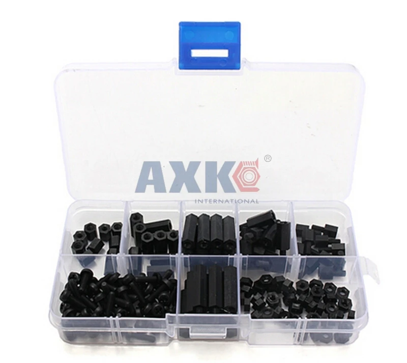 AXK 180 шт черная нейлоновая м3 Шестигранная стойка для мужчин и женщин