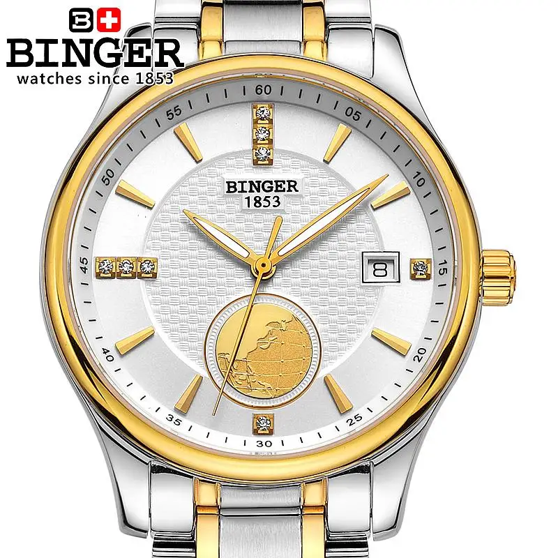Швейцарские часы мужские роскошные брендовые наручные Бингер автоматические