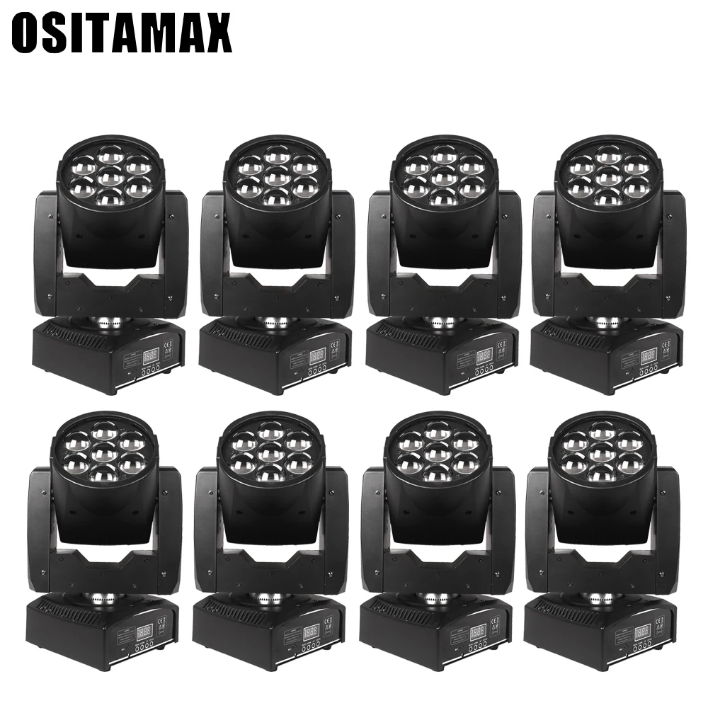 8 шт./лот Moving Head Light 7x12 Вт RGBW Led Zoom DJ DMX Disco Beam Wash stage light|Эффект освещения сцены| |
