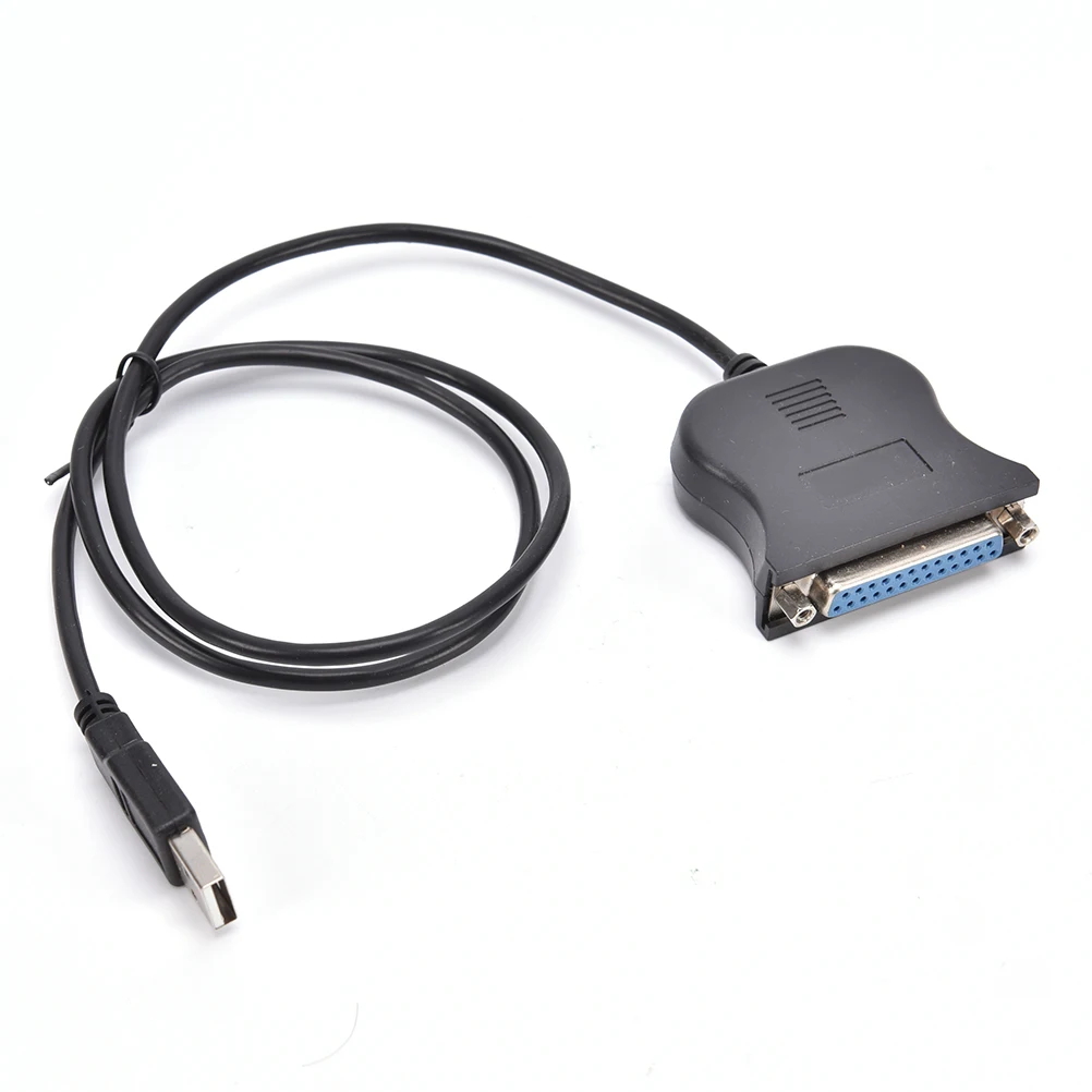 Кабель переходник чёрный с USB 1 на DB25 двусторонний|adapter cable|printer cablecable lpt |