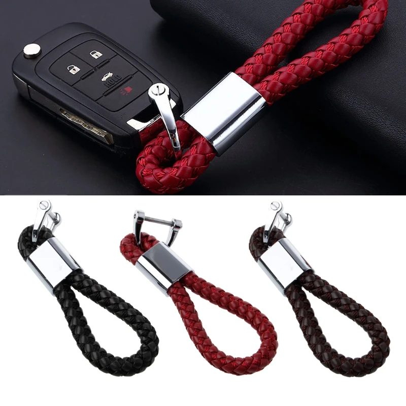 Braided Leather Strap Universal Key Chain Ring Fobs For Car Chevrolet BMW HONDA KIA-M18 | Автомобили и мотоциклы
