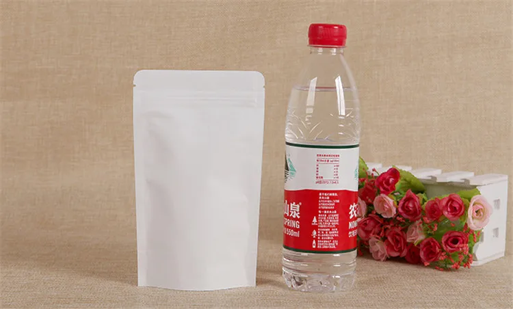 Оптовая продажа белые стоячие пакеты из крафт бумаги на молнии фольги