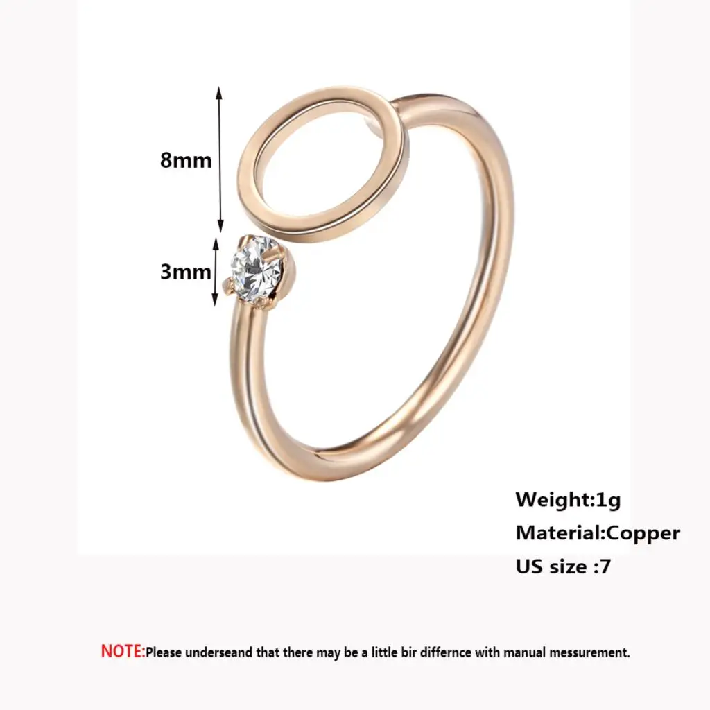 Женское кольцо с фианитом простой дизайн геометрический | Украшения и аксессуары