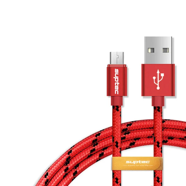 Кабель Micro USB SUPTEC 2.4A 1 м 2 м 3 м кабель для быстрой зарядки и передачи данных для Android samsung S6 S7 Edge Xiaomi huawei Microusb шнур - Цвет: Red