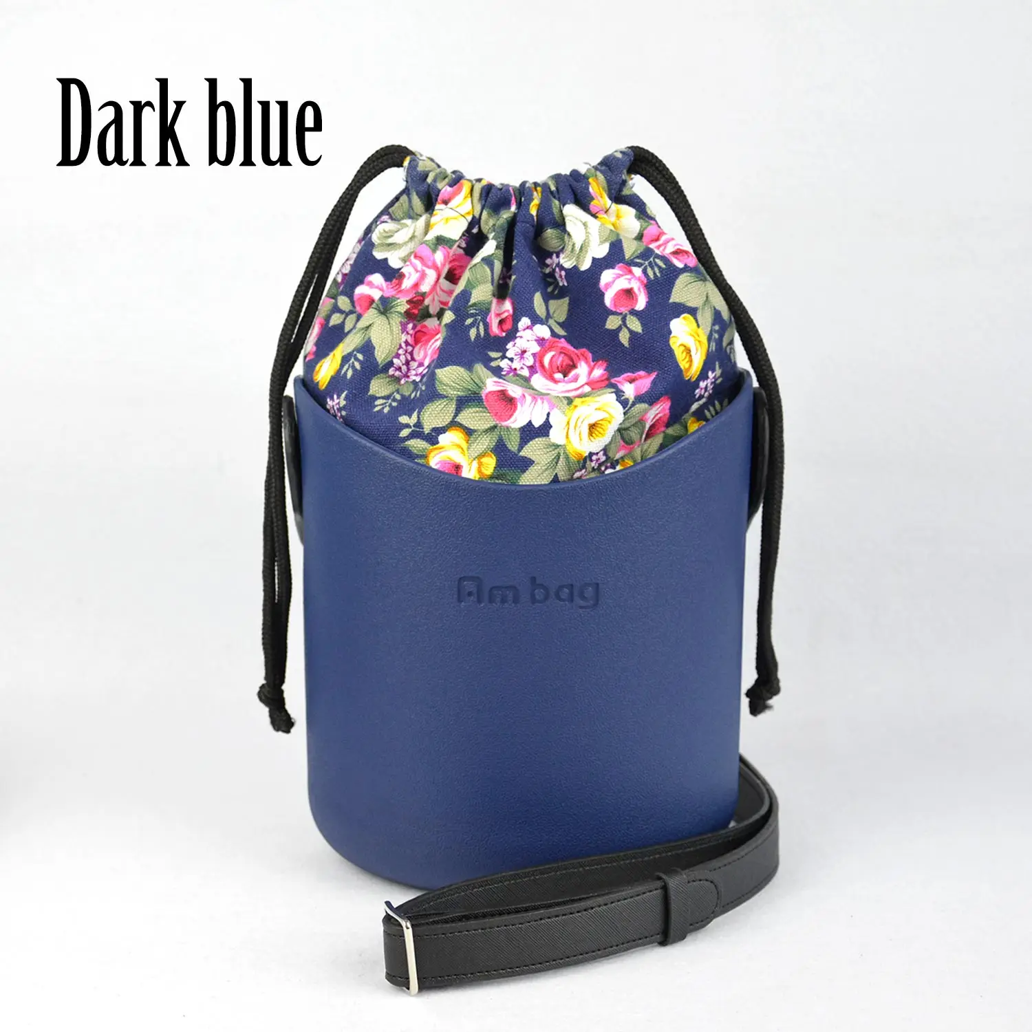 Dark blue Стиль obag Ambag EVA O bag корзина стиль obag корзина с ручками ремешки холщовая женская сумка через плечо DIY сумка - Цвет: Dark blue