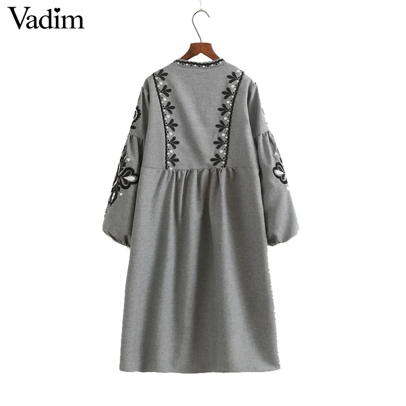 Женское винтажное Длинное свободное кружевное платье с цветочной вышивкой и