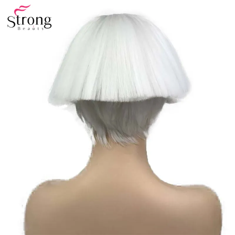 StrongBeauty короткий боб синтетический парик Shroom прическа красная чаша стрижка красные черные светлые белые парики