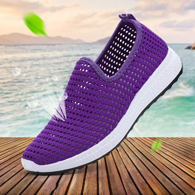 Женская Повседневная обувь модная дышащая прогулочная из дышащей сетки женская