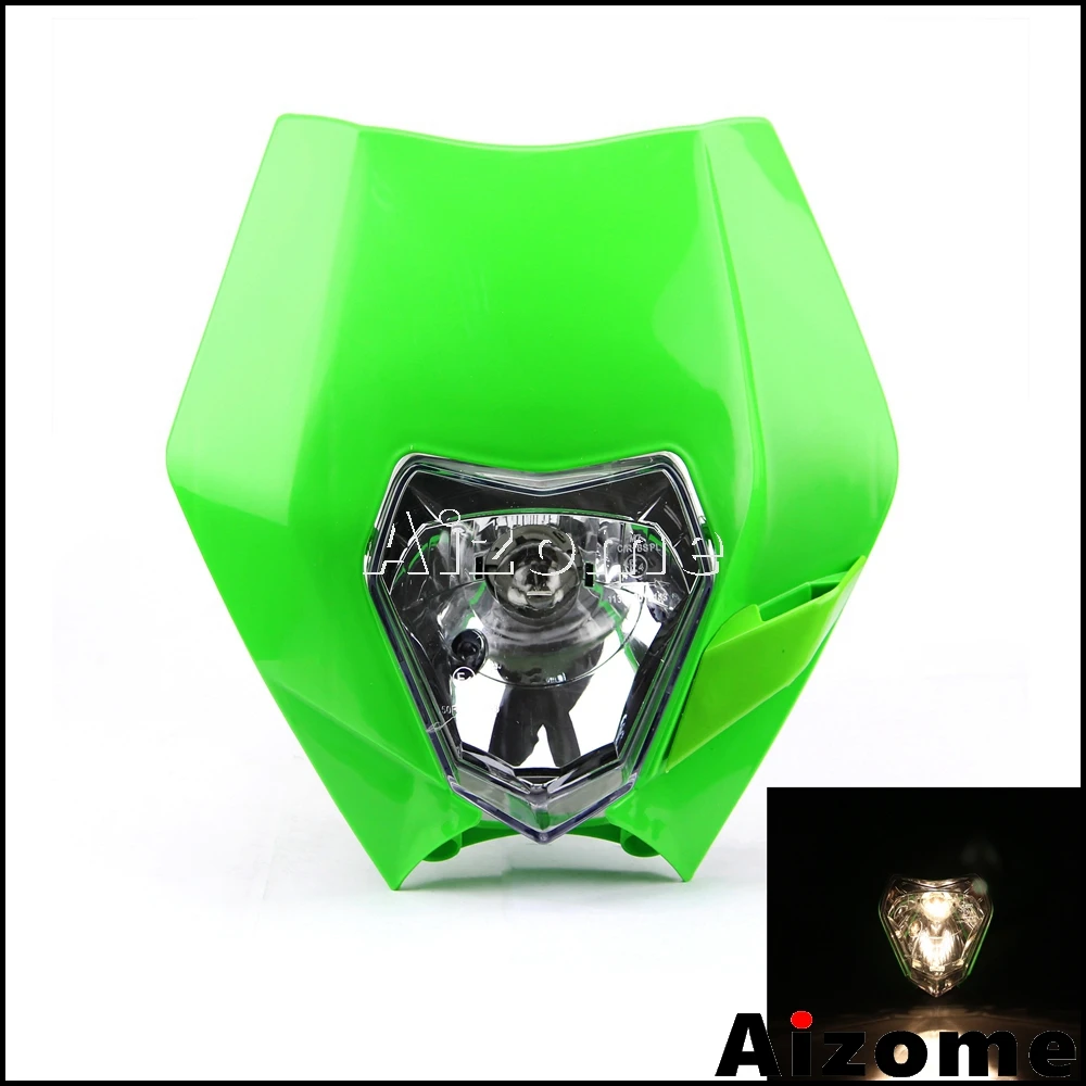 Универсальная зеленая мотоциклетная фара дальнего и ближнего света обтекатель 35