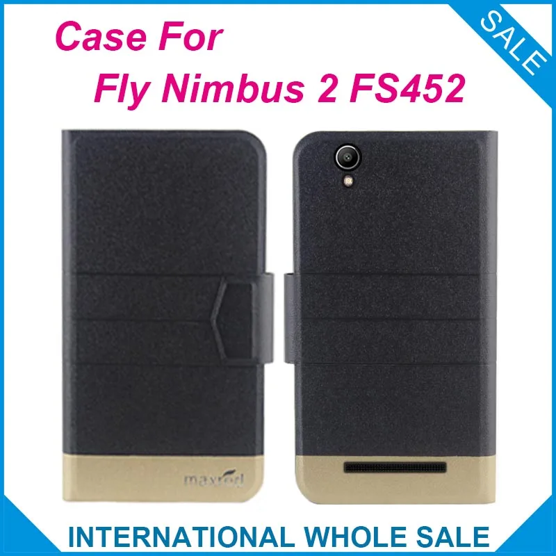 Фонарик горячий! Кожаный чехол-книжка для Fly FS452 Nimbus 2 чехол 2016 | Мобильные телефоны
