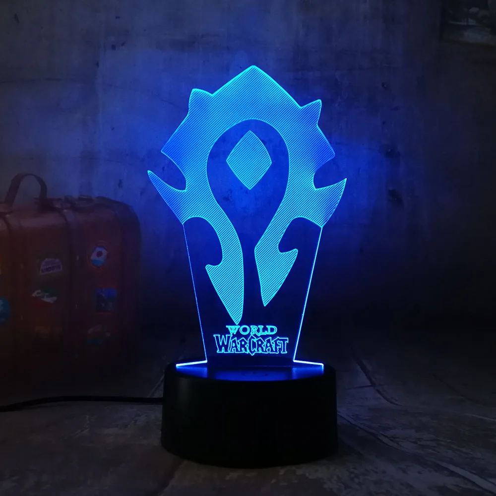 Новый RGB светодиодный светильник ing лампа WOW игра символ акриловые 3D ночной